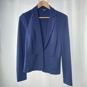 Lauren Ralph Lauren One Button Blazer Jacket in‎ Navy Size Small